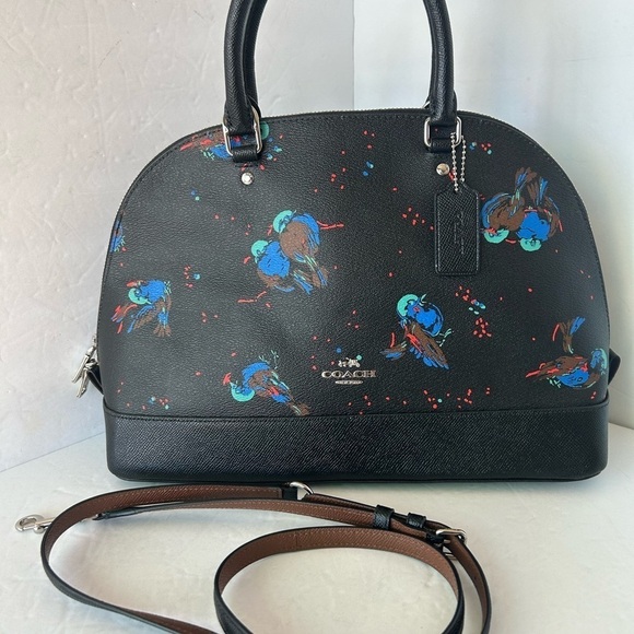 Coach NWT Sierra Satchel Signature Print With Bird Design Double Zip Closure - Picture 11 of 11
